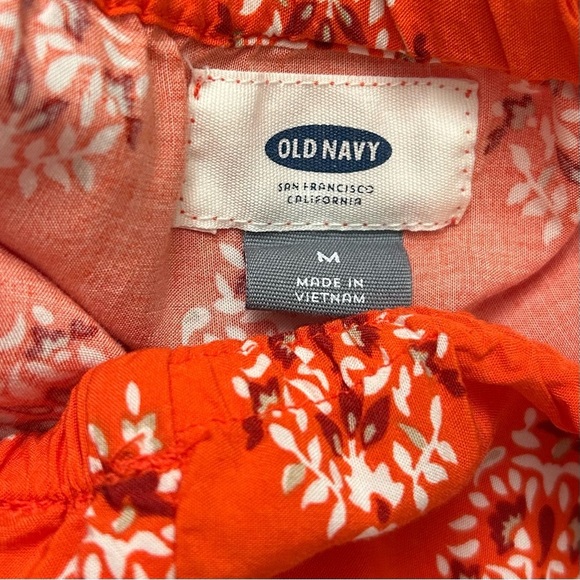 Old Navy Bright Orange Red Medallion Print Strapless Maxi Dress Sz M - Picture 4 of 5